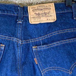 Vintage LEVIS Mens Jeans Sz 36x33 Orange Tab 517 Bootcut Dark Blue Denim USA 80s